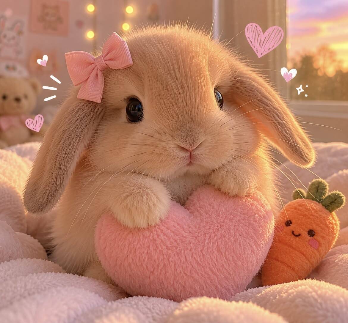 Aesthetic pfp Profile Picture of Cute Bunny with Heart