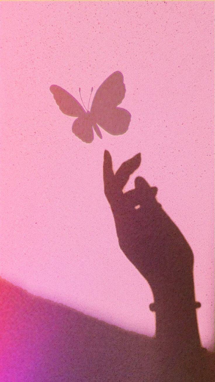 Aesthetic pfp Profile Picture with Butterfly Shadow