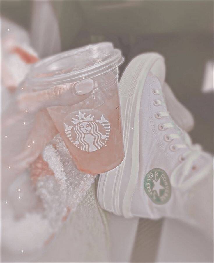 Aesthetic pfp Profile Picture with Drink and White Sneakers