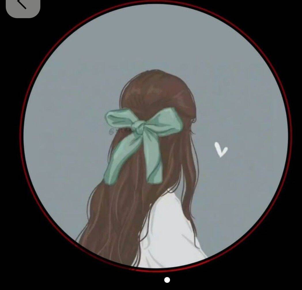Aesthetic pfp Profile Picture with Long Hair and Green Bow