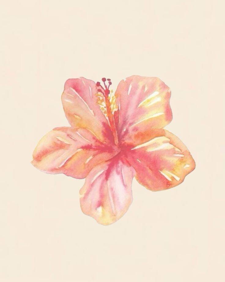 Aesthetic pfp Profile Picture with Pink Watercolor Flower