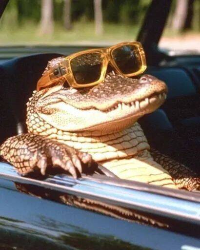 Funny Alligator Pfp Profile Picture with Sunglasses