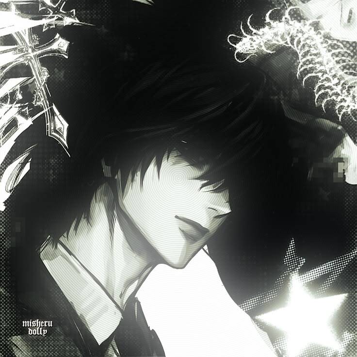 Anime Boy pfp Profile Picture with Black Hair and Mysterious Eyes