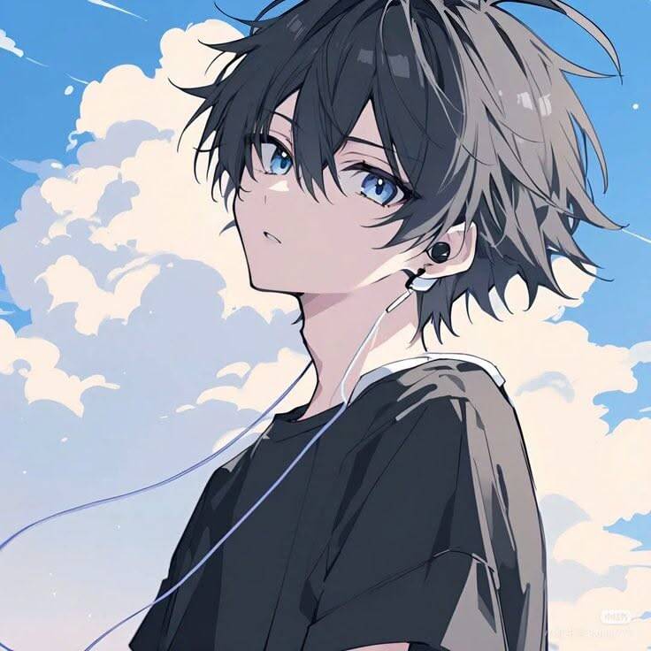 Anime Boy pfp Profile Picture with Headphones