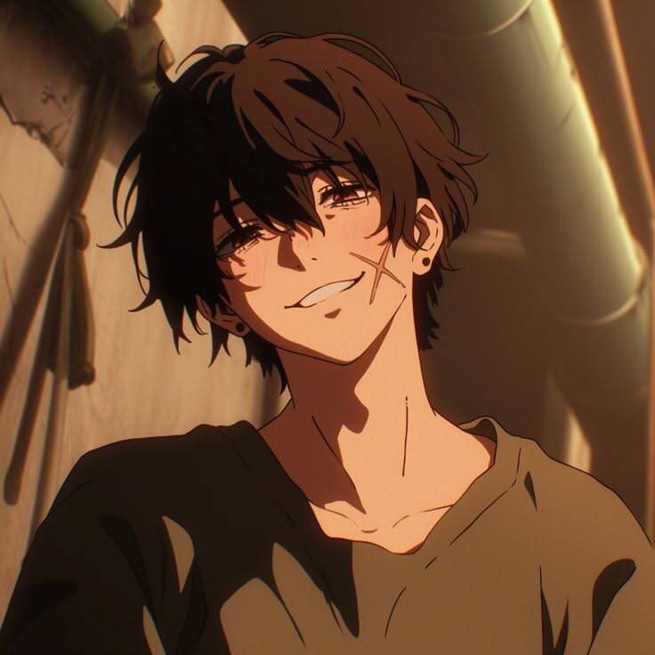 Anime Boy pfp Profile Picture with Mysterious Smile
