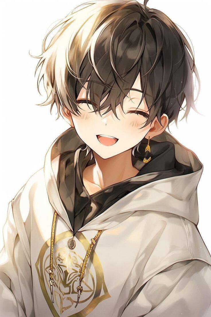 Anime Boy pfp Profile Picture with White Hoodie