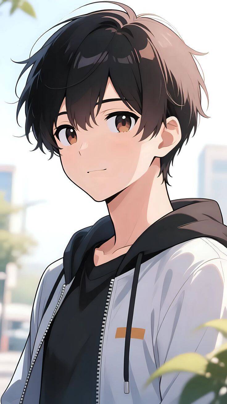 Anime Boy pfp Profile Picture with Jacket and Black Hair