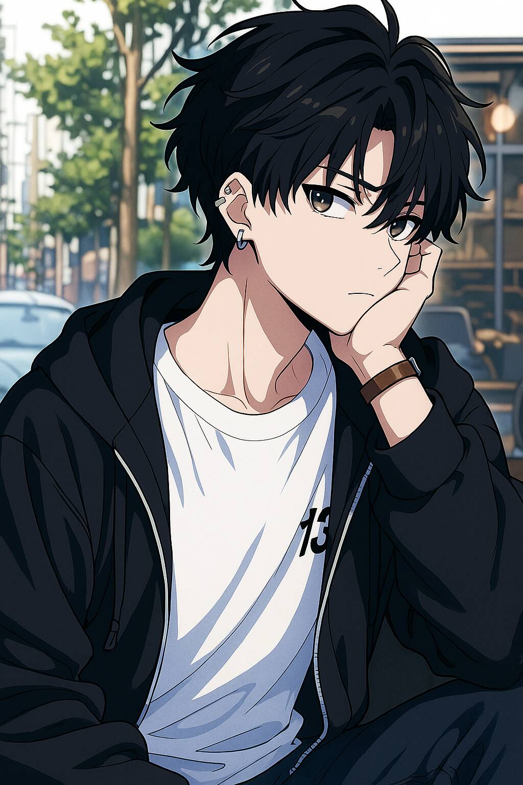 Anime Boy pfp Profile Picture with Black Jacket