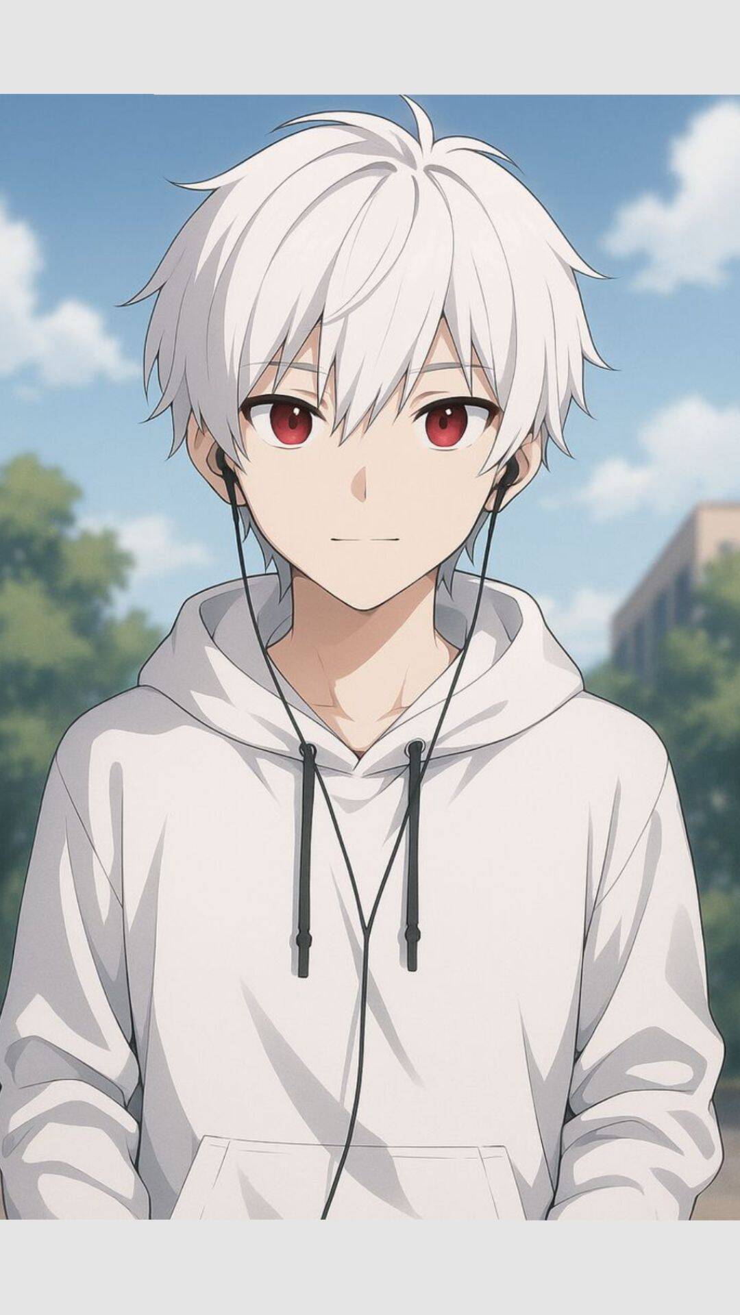 Anime Boy with White Hair and Headphones pfp Profile Picture