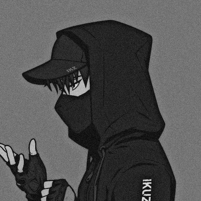 Anime Boy with Hood and Mask pfp Profile Picture