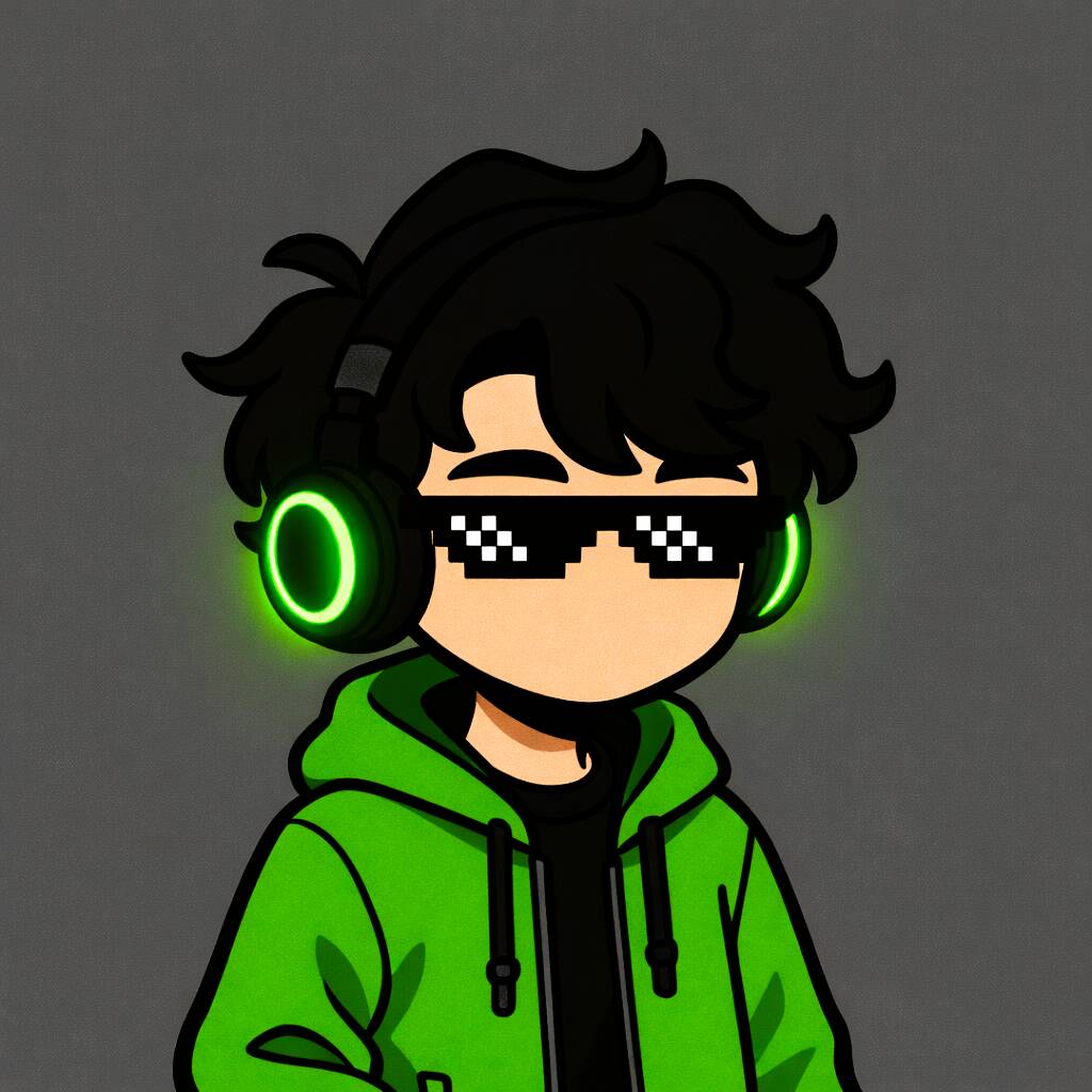 Anime Boy with Green Headphones pfp Profile Picture