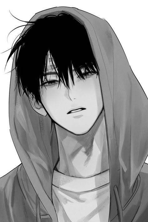 Anime Boy pfp Profile Picture with Black Hoodie