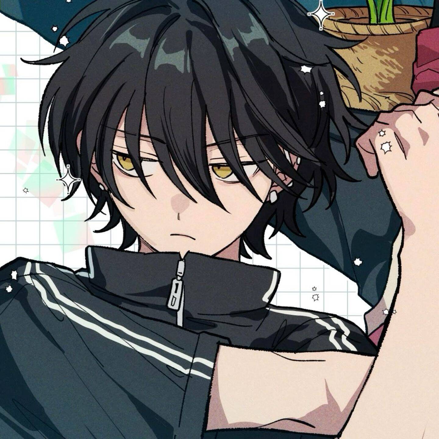 Anime Boy with Black Jacket pfp Profile Picture