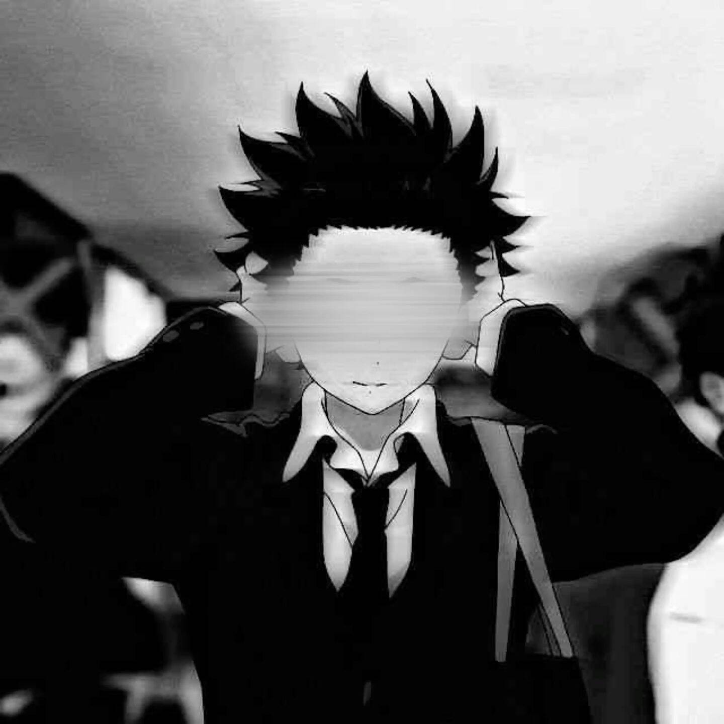 Anime Boy with Black Suit pfp Profile Picture