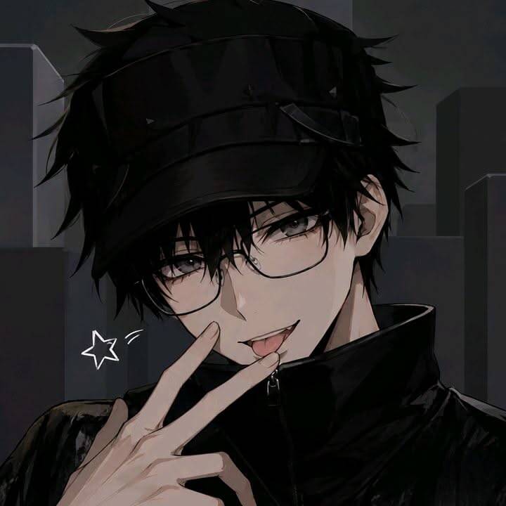 Anime Boy pfp Profile Picture with Glasses and Black Cap