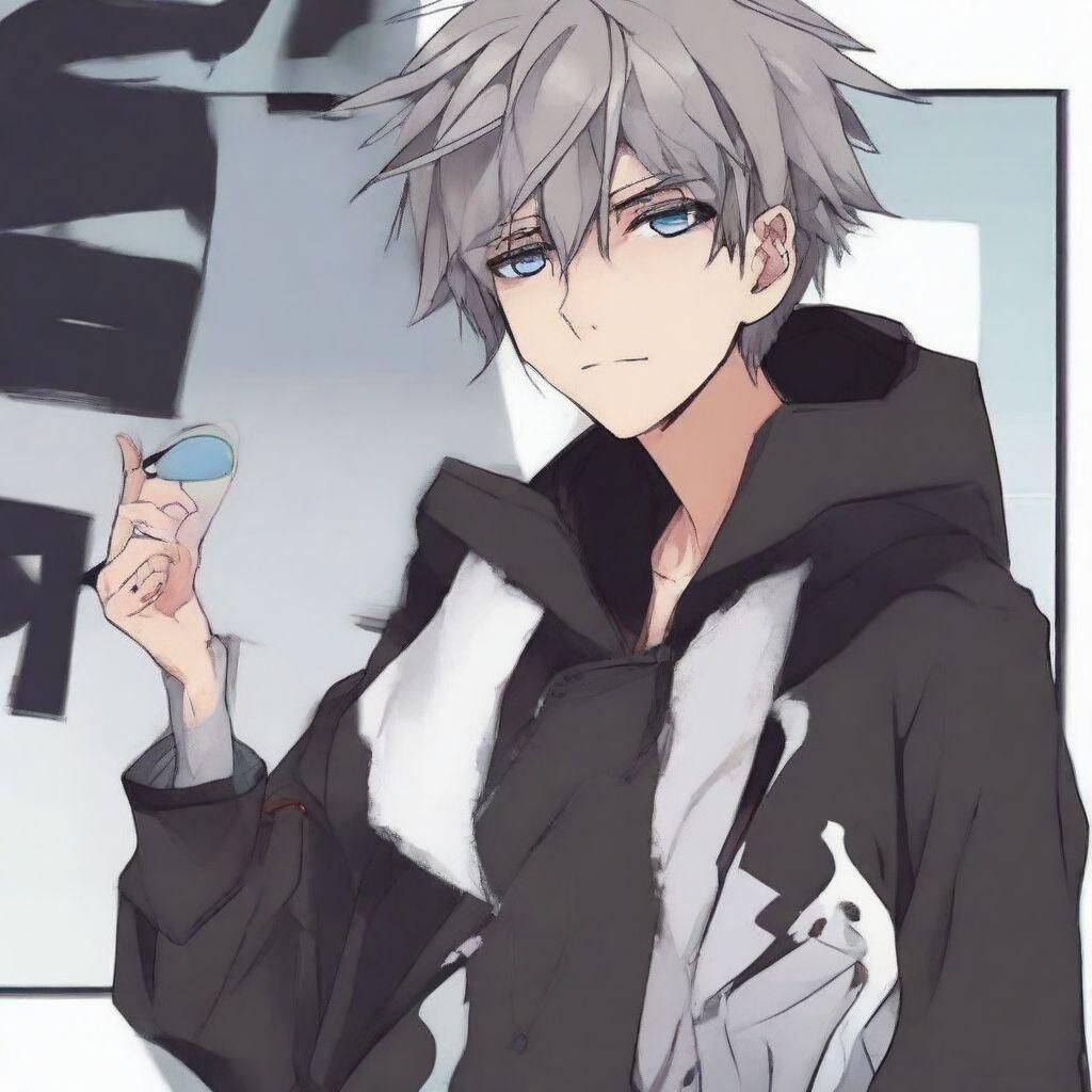 Anime Boy with Gray Hair and Blue Eyes pfp Profile Picture