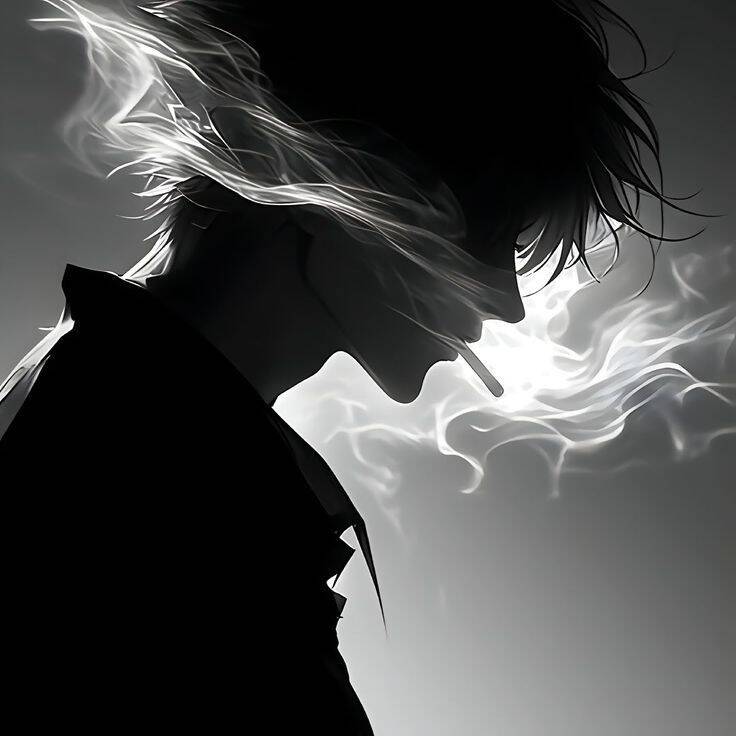 Anime Boy with Hair in the Wind and Cigarette pfp Profile Picture
