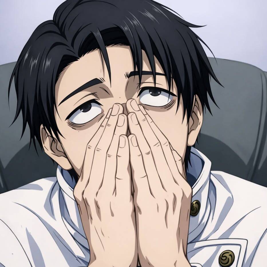 Anime Boy pfp Profile Picture with Hands on Face