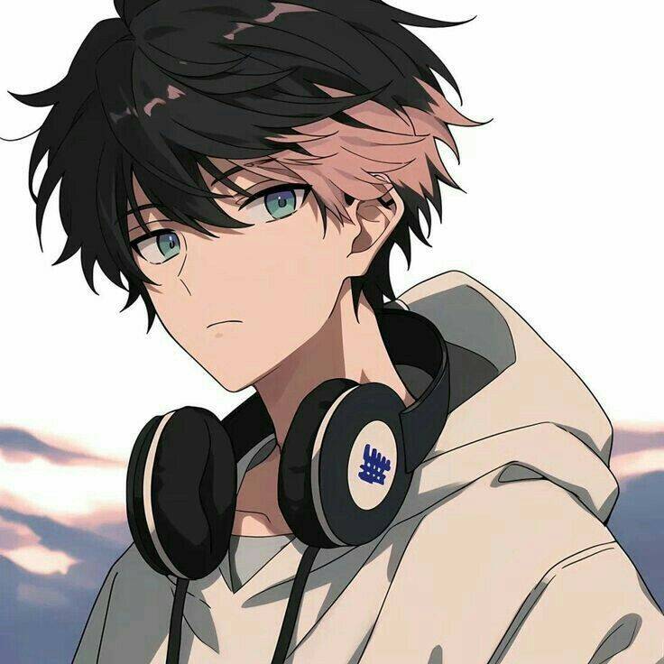 Anime Boy pfp Profile Picture with Headphones