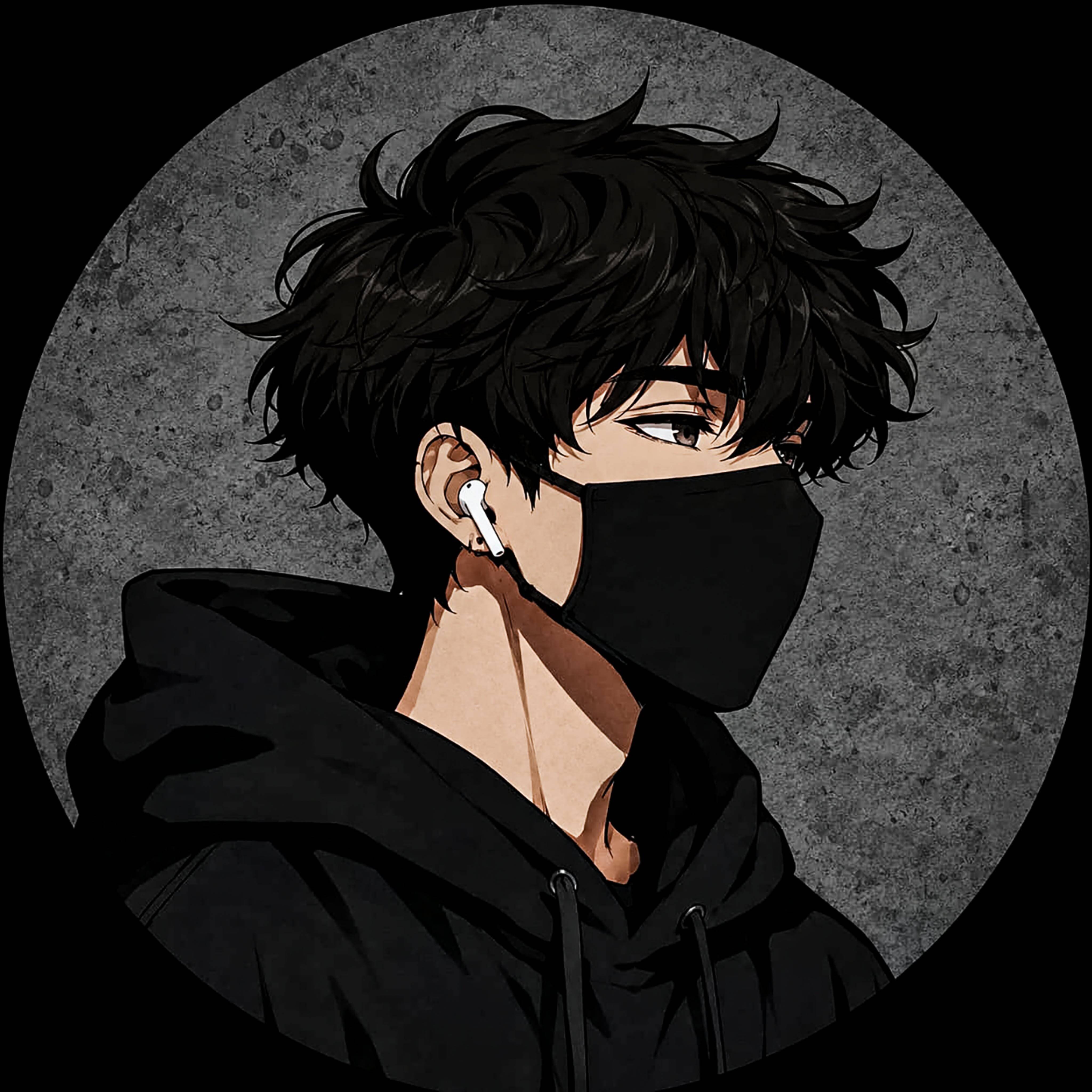 Anime Boy with Mask and Headphones pfp Profile Picture