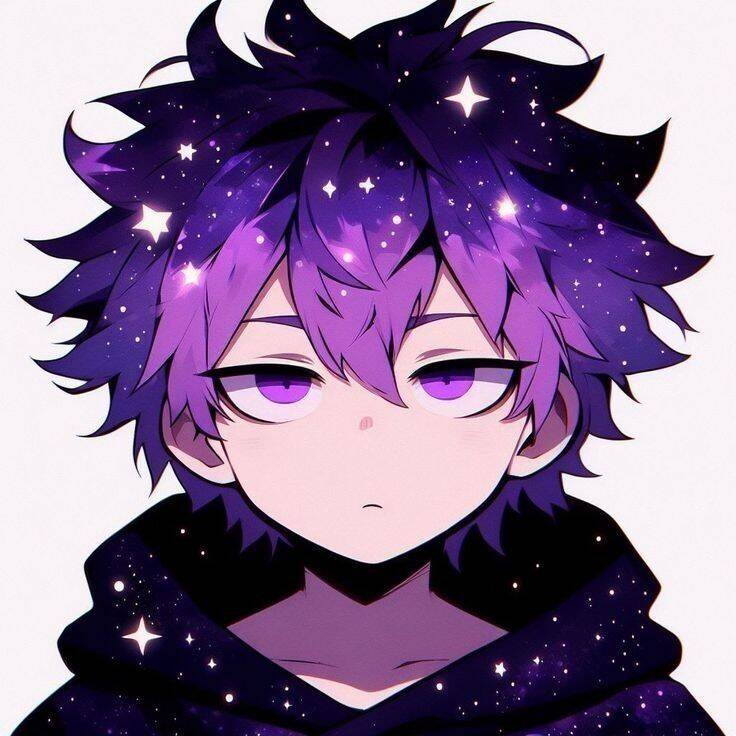 Anime Boy with Starry Hair pfp Profile Picture