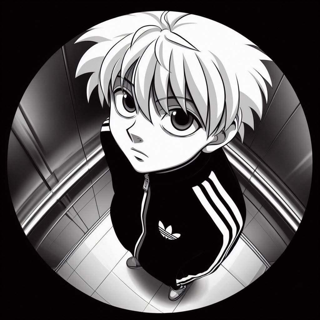 Anime Boy pfp Profile Picture with White Hair and Jacket