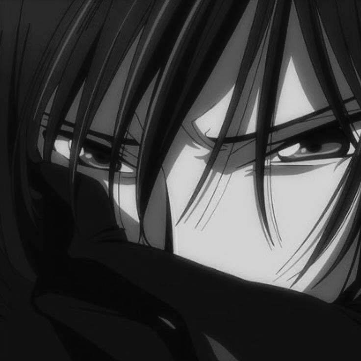 Black Anime Character with Intense Gaze pfp Profile Picture
