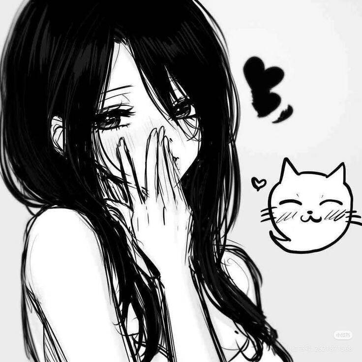 Mysterious Girl with Cat pfp Profile Picture