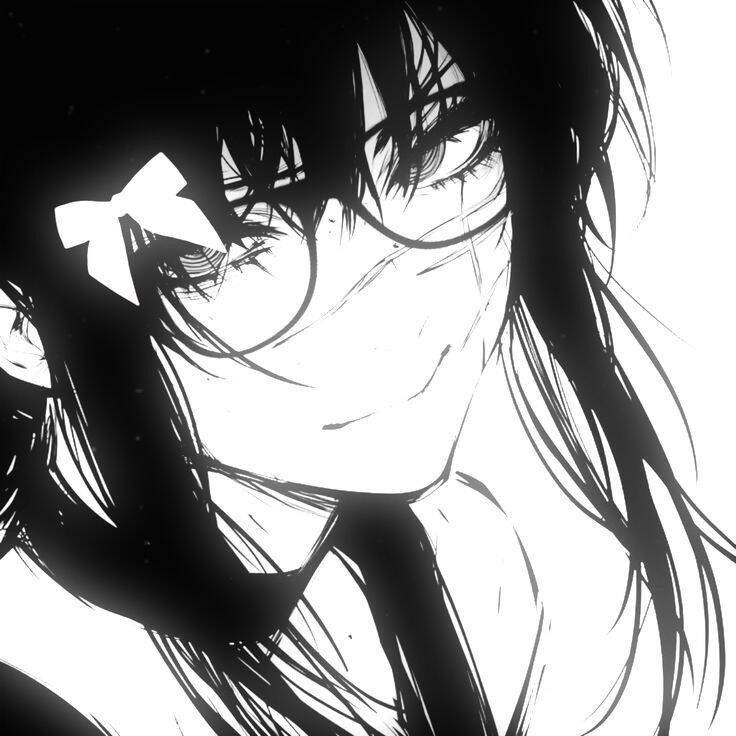Anime pfp Profile Picture Girl with White Bow