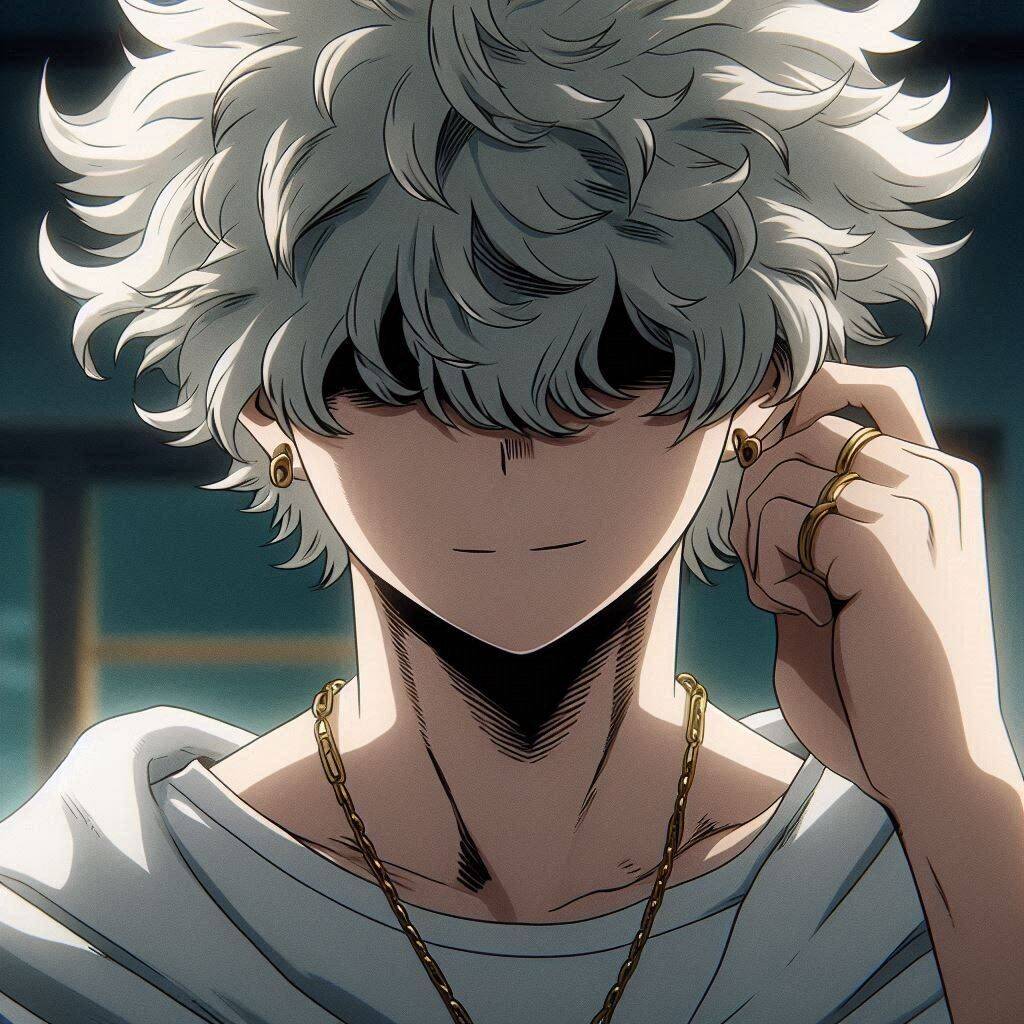 Anime Boy​ pfp Profile Picture with White Hair