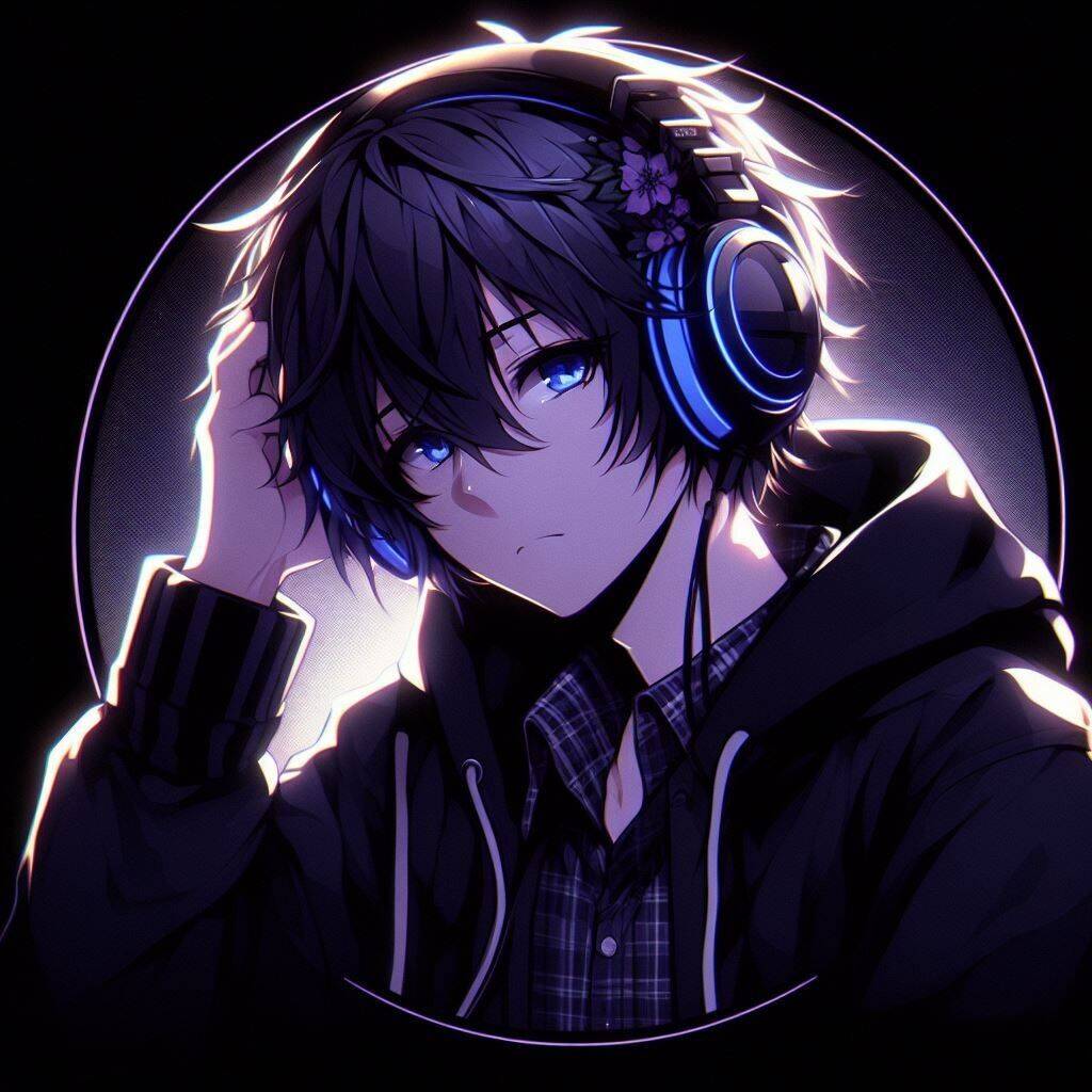 Boy​ Anime with Headphones pfp Profile Picture for Discord