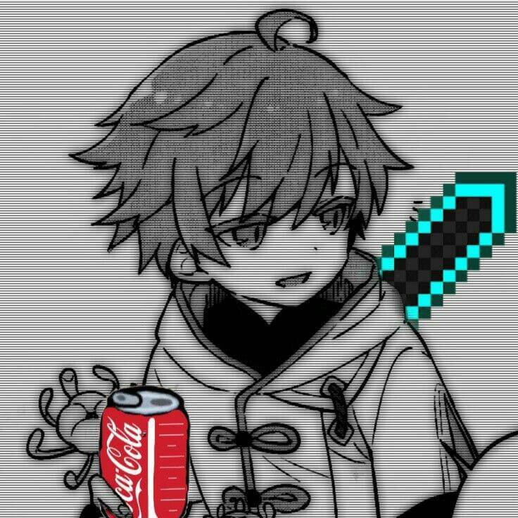 Anime pfp Profile Picture with Pixel Sword