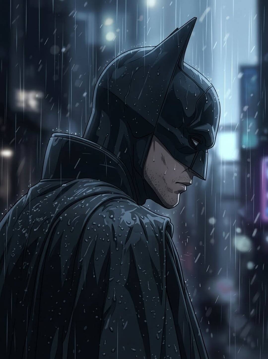 Batman pfp Profile Picture in the Rain