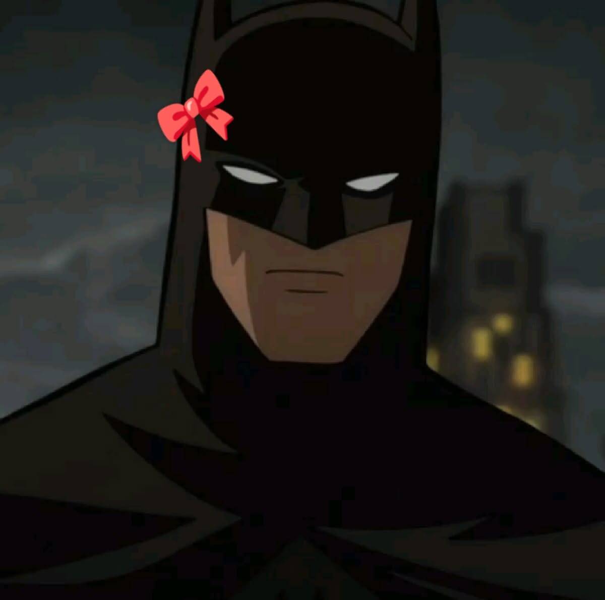 Batman pfp Profile Picture with Red Bow