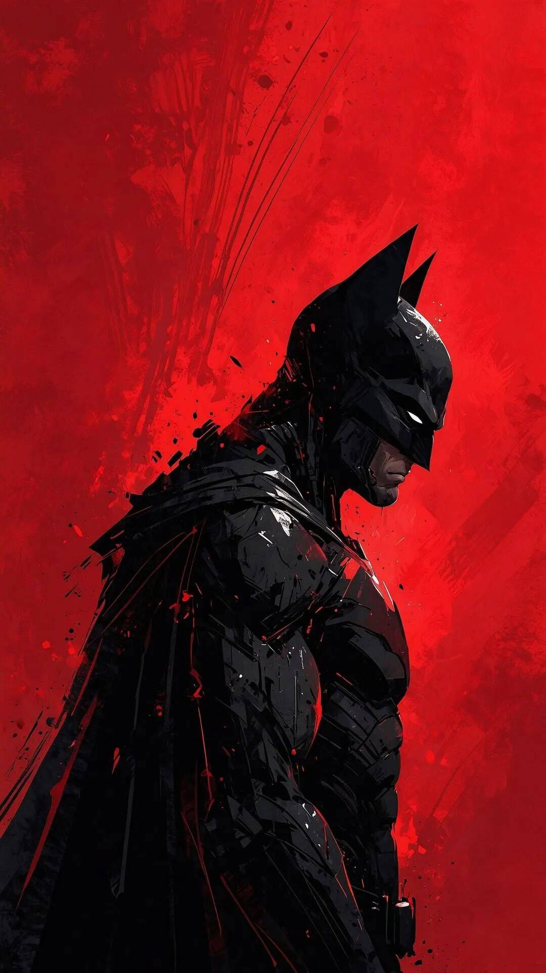 Batman pfp Profile Picture with Intense Red Background
