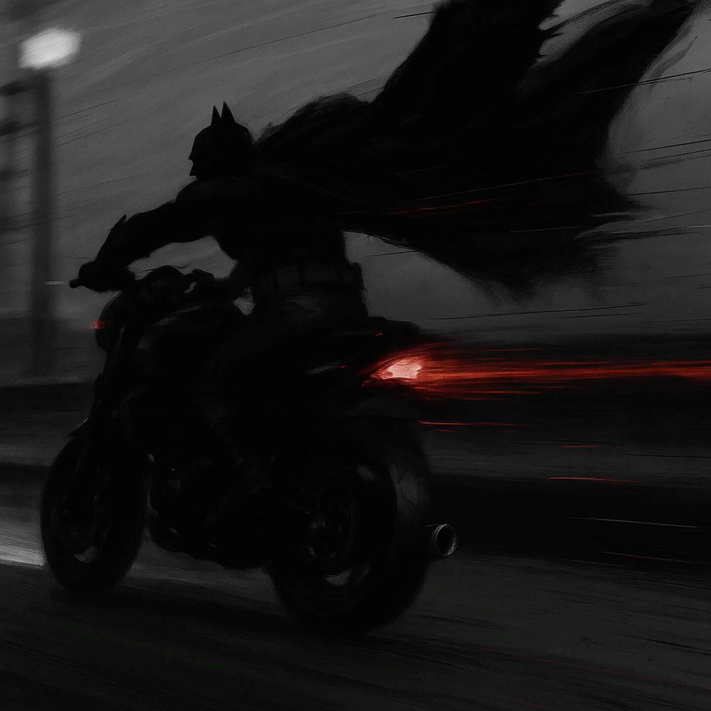 Batman pfp Profile Picture on Motorcycle at Night