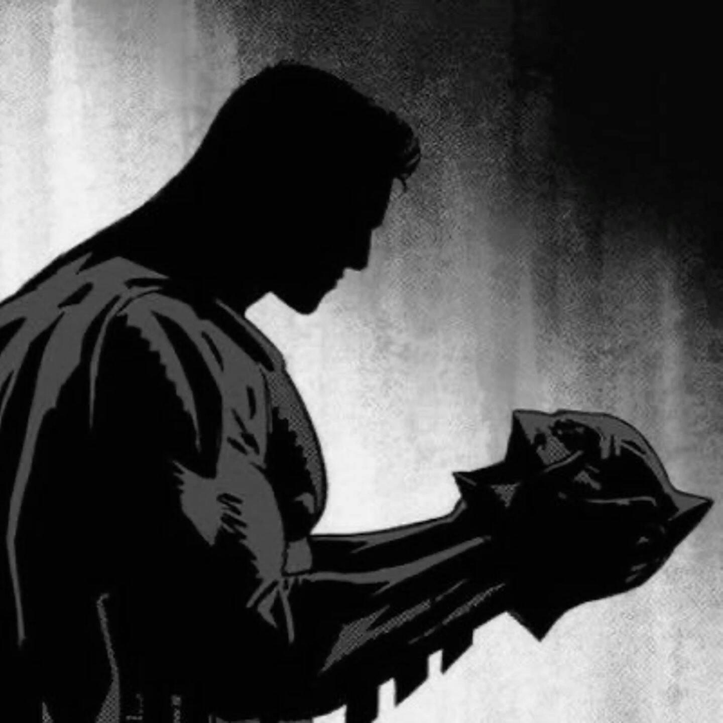 Batman Holding the Mask pfp Profile Picture