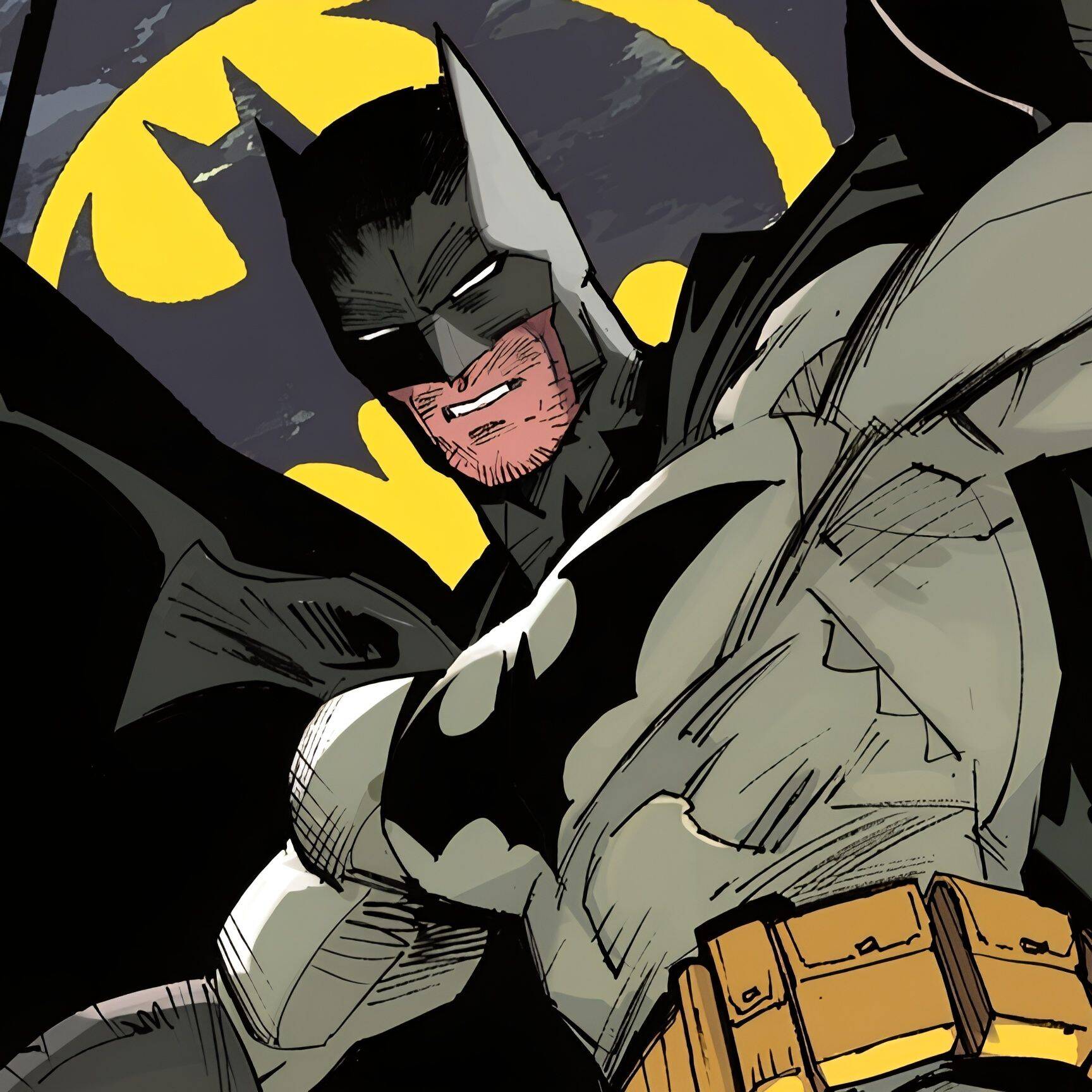 Batman with Bat Signal in the Background pfp Profile Picture