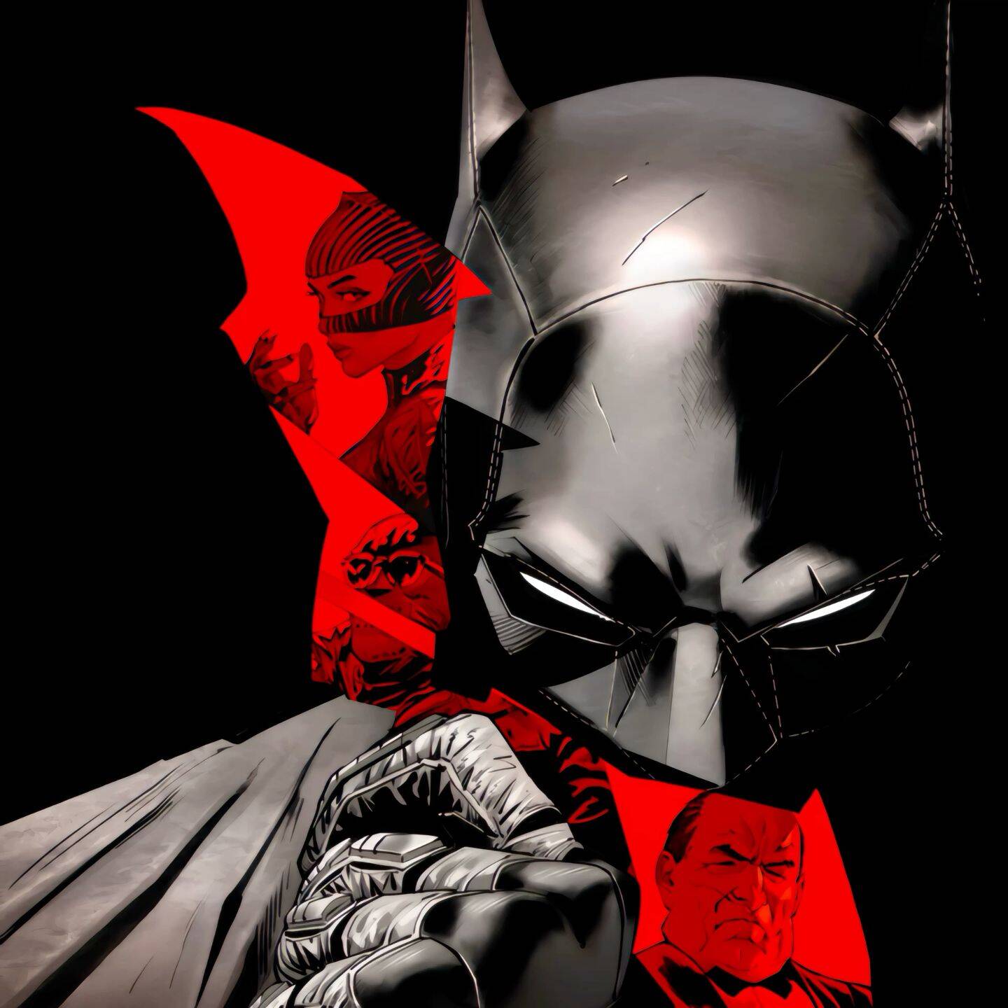 Batman with Mask and Intense Look pfp Profile Picture
