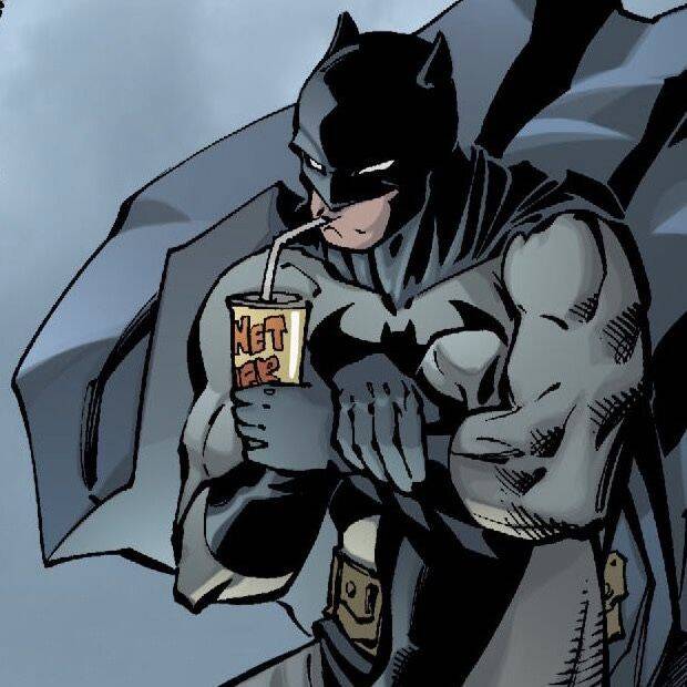 Batman pfp Profile Picture Relaxing with Juice