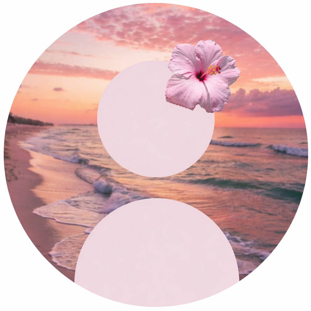 Beach and Pink Flower pfp Profile Picture