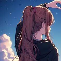 Pretty and Cute Pfp Profile Picture of Girl with Long Hair at Sunset