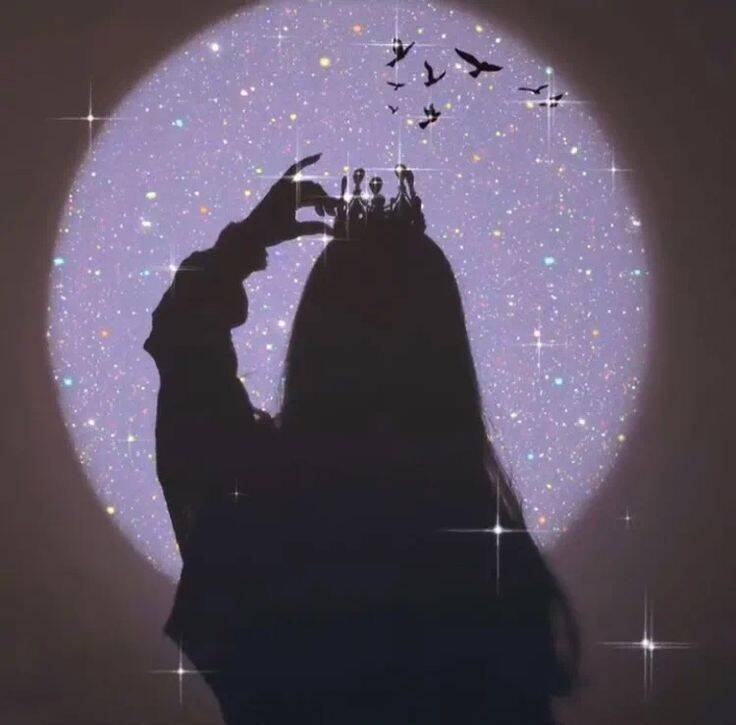 Cute and Adorable Pfp Profile Picture of Silhouette with Crown Aesthetic Style