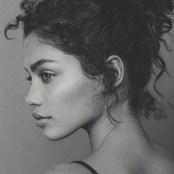 Black and White pfp Profile Picture with Curly Hair