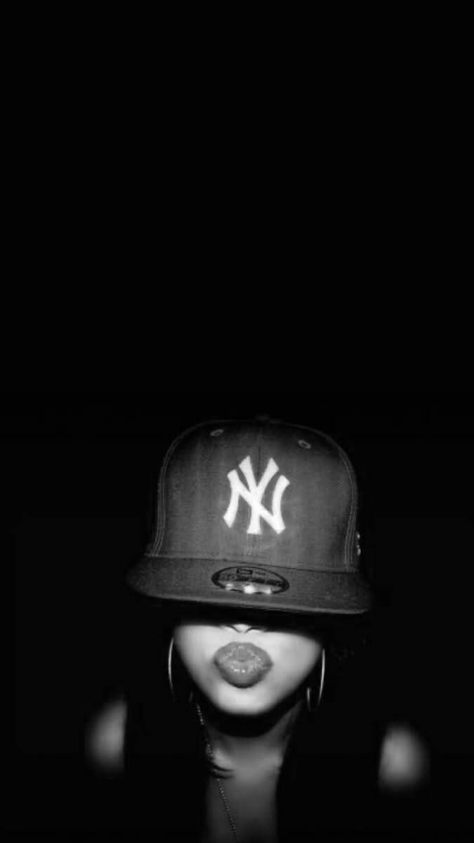Black Profile Picture of Woman with Cap