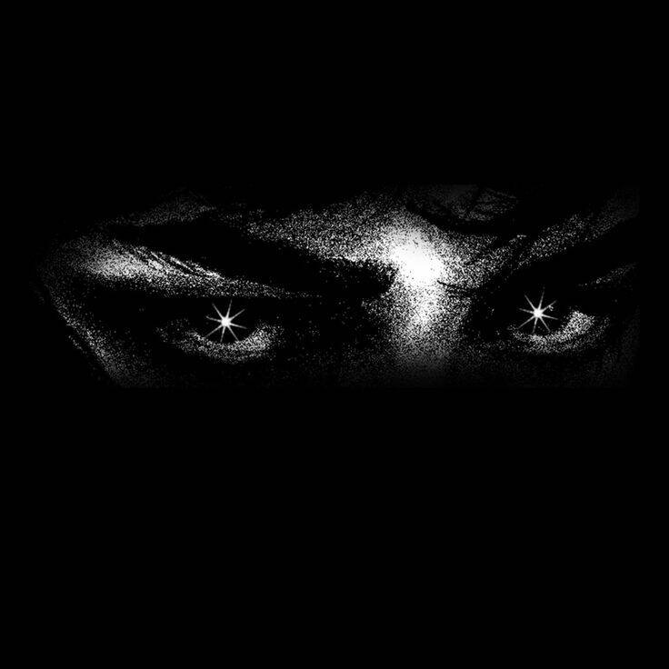 Black Profile Picture with Shiny Eyes