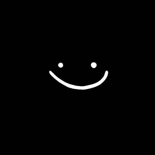 Black Profile Picture with Simple Smile