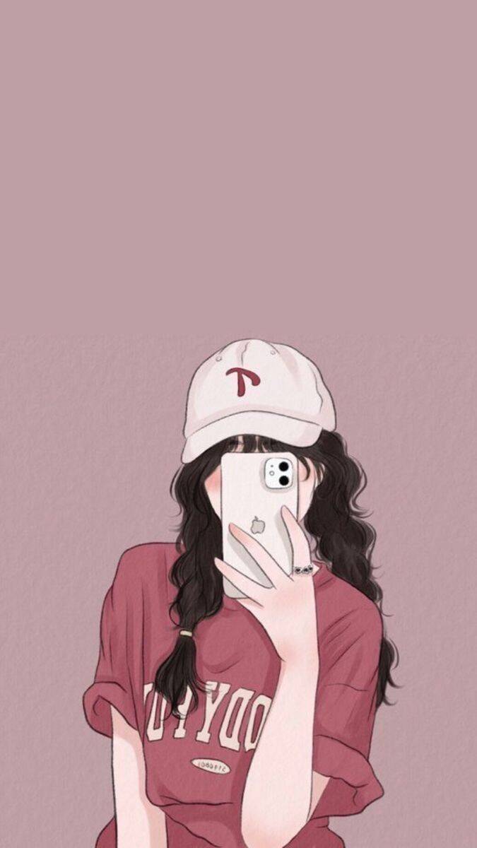 Girl​ pfp Profile Picture with Cap and Casual T-Shirt