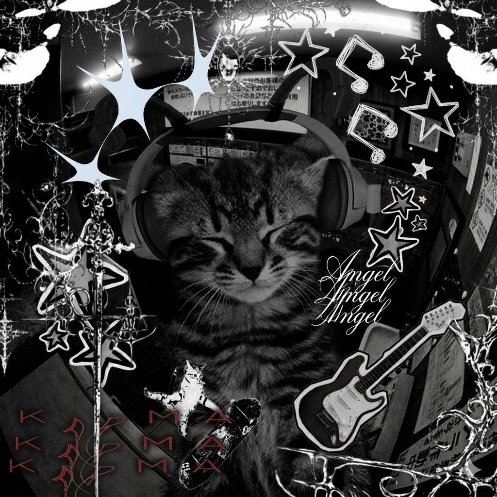 Black Cat with Headphones pfp Profile Picture