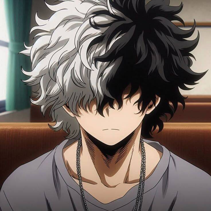 Character with Black and White Hair pfp Profile Picture